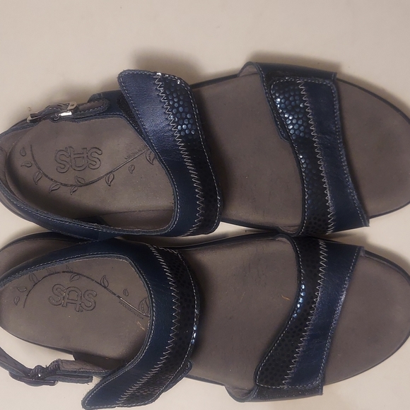 SAS Leather Blue Comfort Sandals 7.5 - Picture 2 of 8